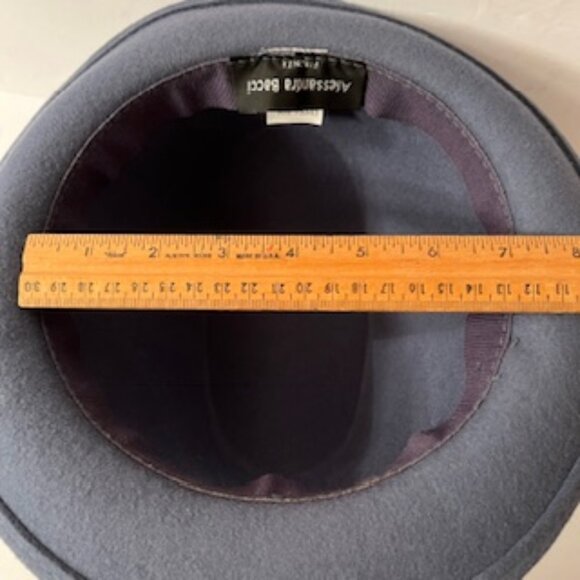 Alessandra Bacci Firenze Women’s 100% Wool Blue Fedora Hat , Made in Italy - Picture 10 of 10